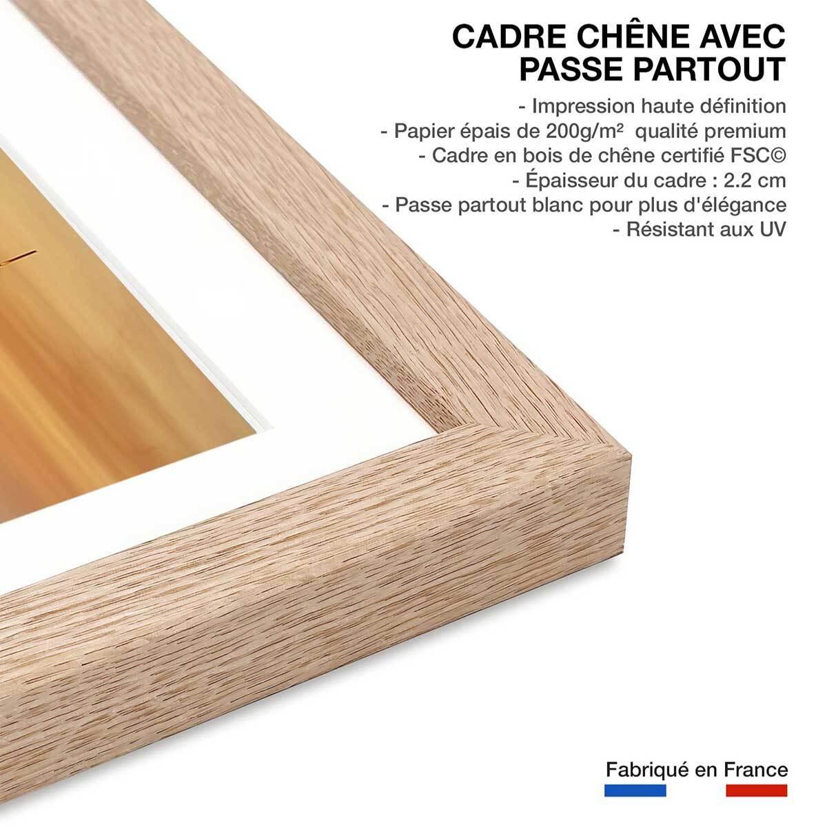 Affiche paysage manhattan's light Affiche + cadre en bois - Chêne