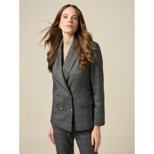 Oltre - Blazer check doppiopetto - Grigio
