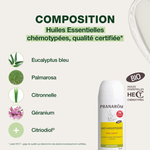 Pranarom - Roller corporel anti-moustique - Bio - 75 ml