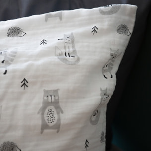 Parure Housse De Couette 2pcs 100%gaze De Coton 57fils Foret