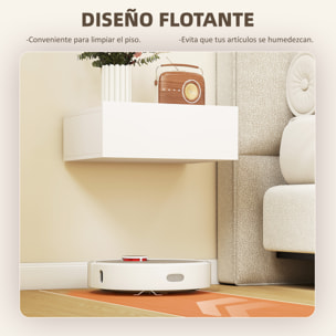 Set de 2 Mesillas de Noche de Pared, Mesitas de Noche Flotantes con 1 Cajón, Mesas Auxiliares para Dormitorio, Habitación Hogar, Diseño Sencillo, 40x30x15 cm, Blanco