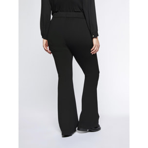 Fiorella Rubino - Pantalones flare de punto milano - Negro