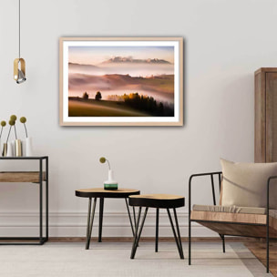 Affiche Automne serein et silence Affiche + cadre en bois - Chêne