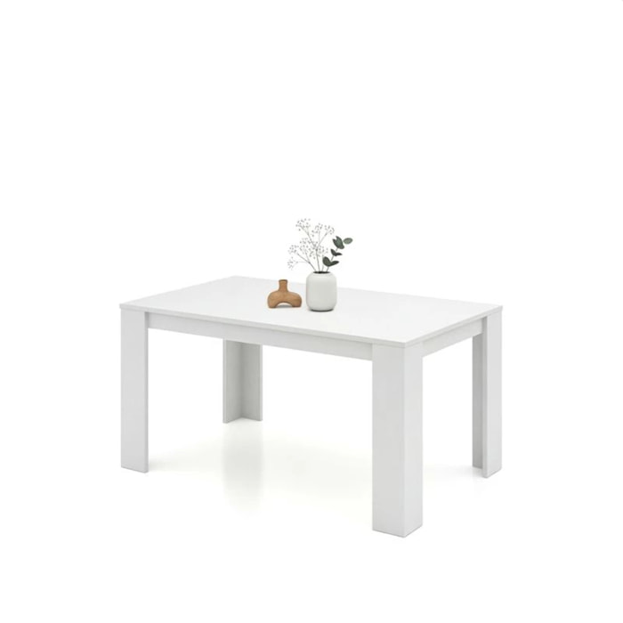 Mesa de comedor Naya en blanco artik 140X80 cm Blanco Artik (Blanco Mate)