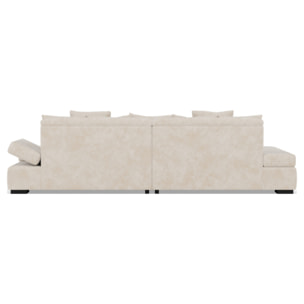 Vermont - canapé droit 4 places avec double méridienne - assise profonde - en velours texturé - Beige