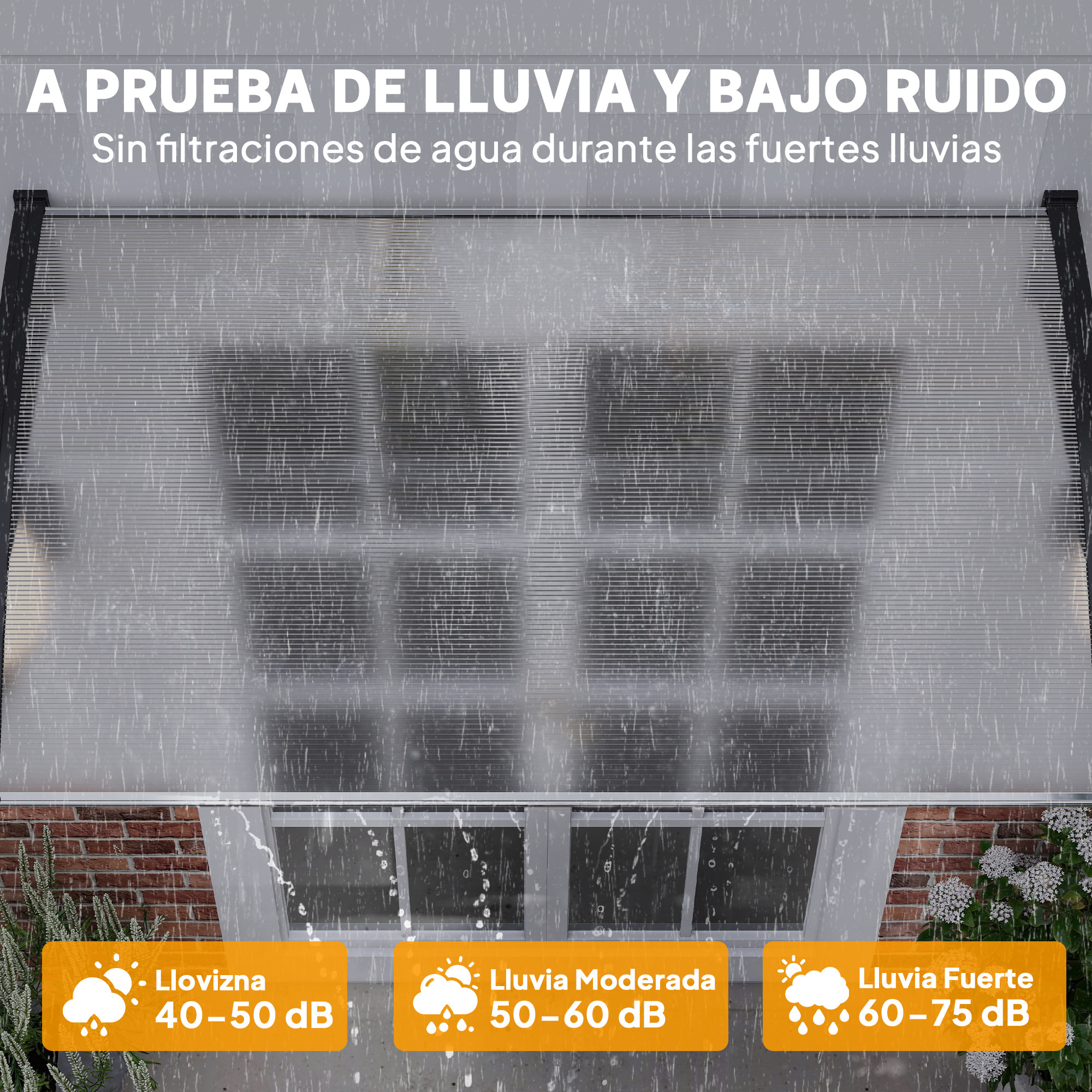 Marquesinas Exterior para Puertas y Ventanas, 150x90 cm, Tejadillo de Protección contra Sol y Lluvia, con Cubierta de Policarbonato, Soporte de Aleación de Aluminio, Blanco