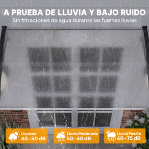 Marquesinas Exterior para Puertas y Ventanas, 150x90 cm, Tejadillo de Protección contra Sol y Lluvia, con Cubierta de Policarbonato, Soporte de Aleación de Aluminio, Blanco