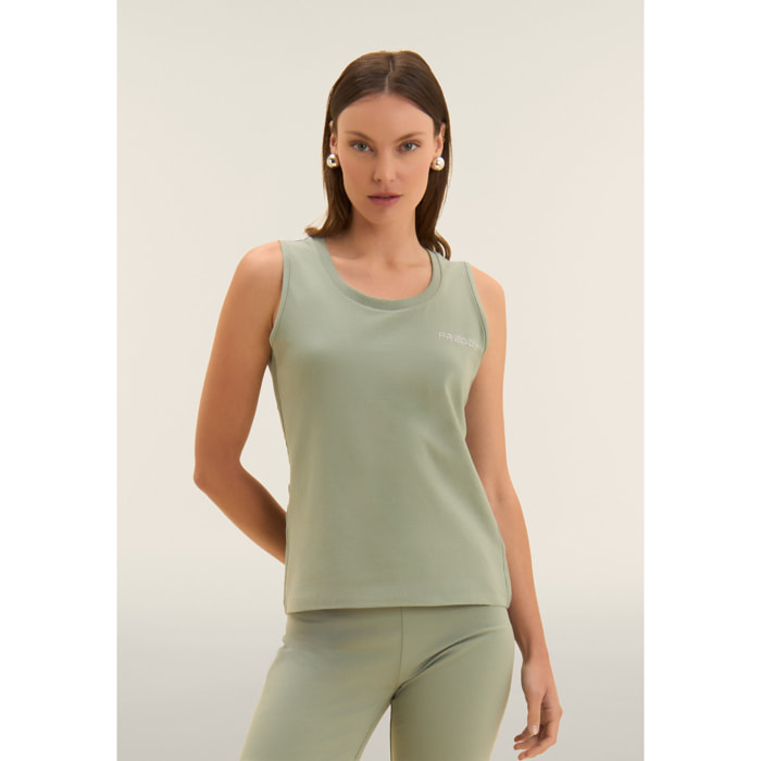 Canotta Regular con Logo FREDDY e Inserti Elastici