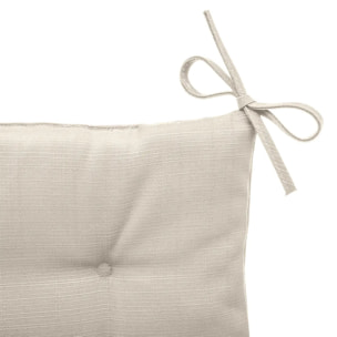 Galette de chaise carrée 4 points "Korai" blé 40x40x4cm en polyester