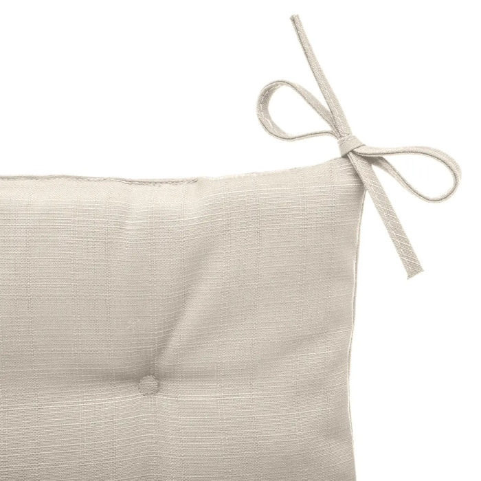 Galette de chaise carrée 4 points "Korai" blé 40x40x4cm en polyester