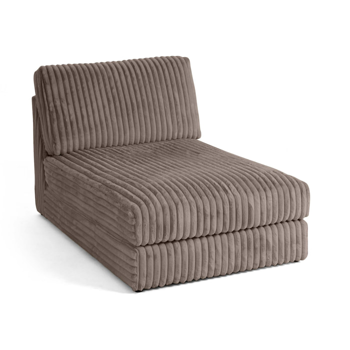 Jasper - module méridienne - en fausse fourrure côtelée - Taupe