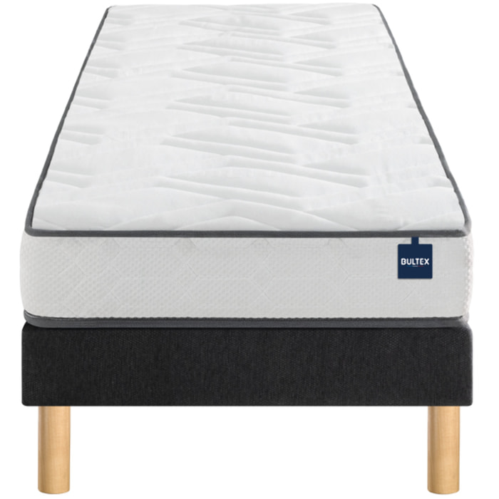 Ensemble BASICLY 1 place | Matelas H 19cm avec sommier ferme |confort très ferme