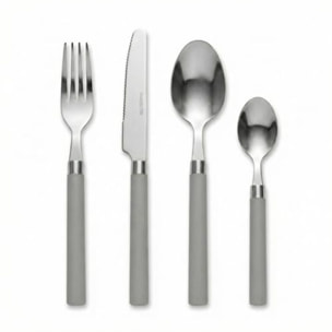 Set 24 Posate in Acciaio Inox 18/10, lavabile in lavastoviglie, design materico, Intrecci