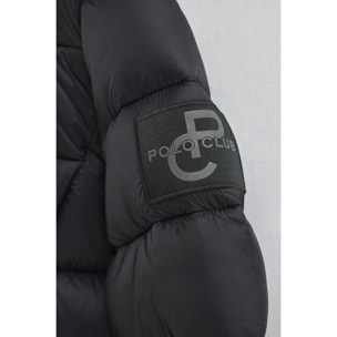 Chaqueta ultralight negra con logo Polo Club