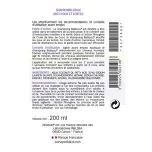 PEDIAKID - Traitement complet Balépou® anti-poux et lentes - 1 Shampoing Anti-Poux et Lentes 200 ml + 1 Spray Répulsif 100 ml + 1 peigne - Lot de 2