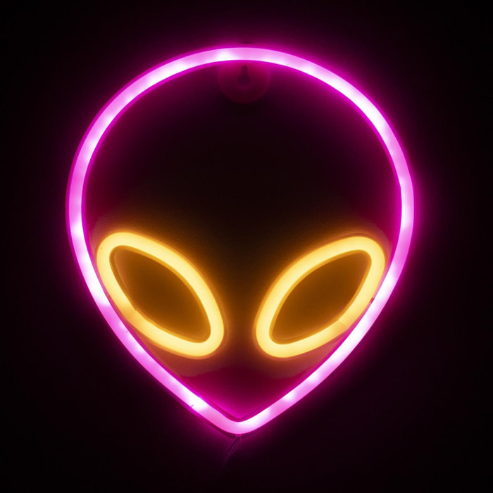 Pendente neon bicolore, design Alien Retro.