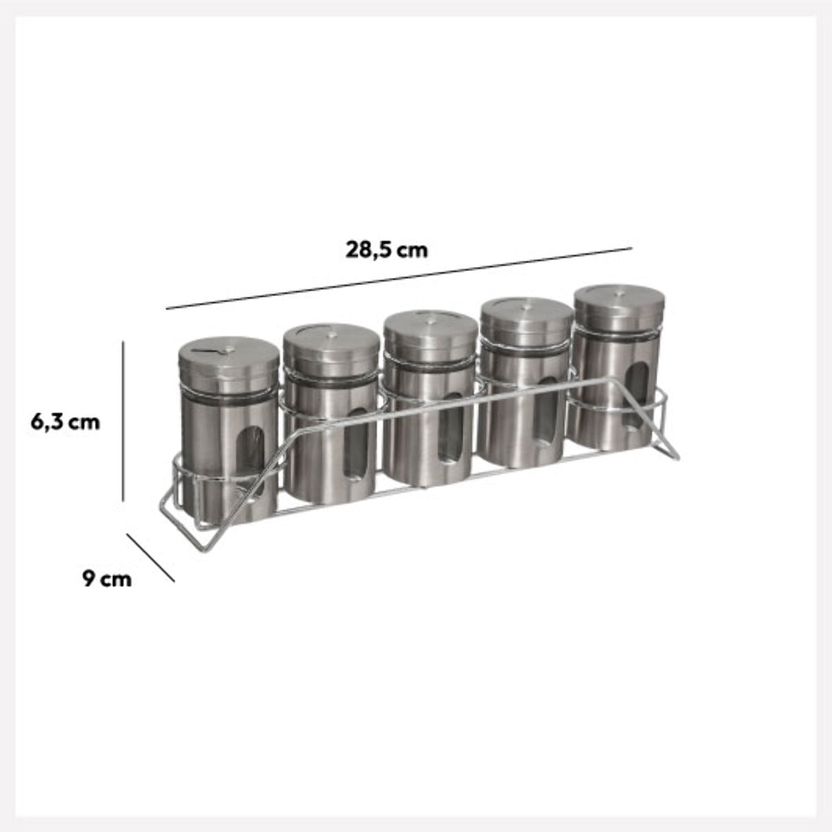 Support métal 5 pots à épices