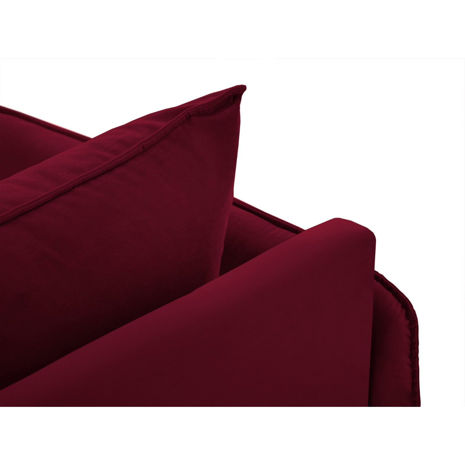 Méridienne droite "Vienna" en velours rouge