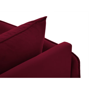 Méridienne droite "Vienna" en velours rouge