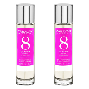 Caravan fragancias - caja de regalo con 2 perfumes nº8 de 150 ml, para mujer