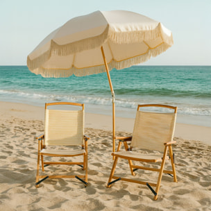 Chaise de plage en toile jaune à rayures PLAYA