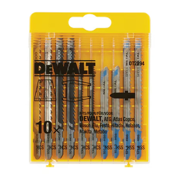 Coffret 10 lames scie sauteuse XPC bois/métal DEWALT - DT2294