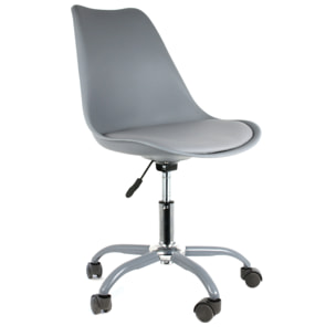 Chaise A Roulettes Kiruna Gris - Lot De 2