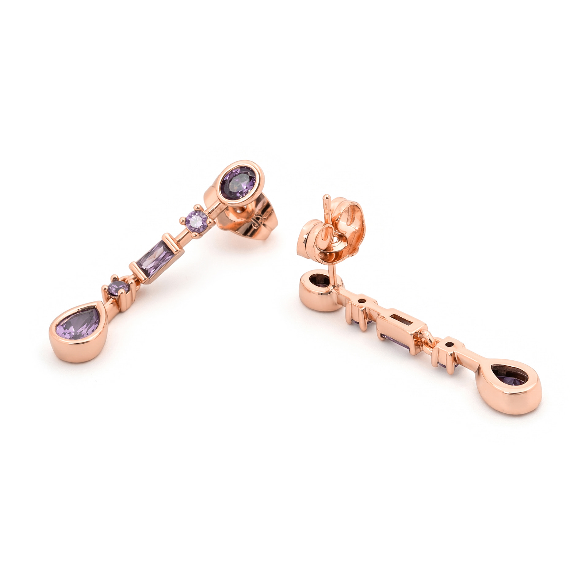 Pendientes Mobor acabado oro rosa 18k