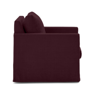 Serena - fauteuil déhoussable en velours texturé - Prune