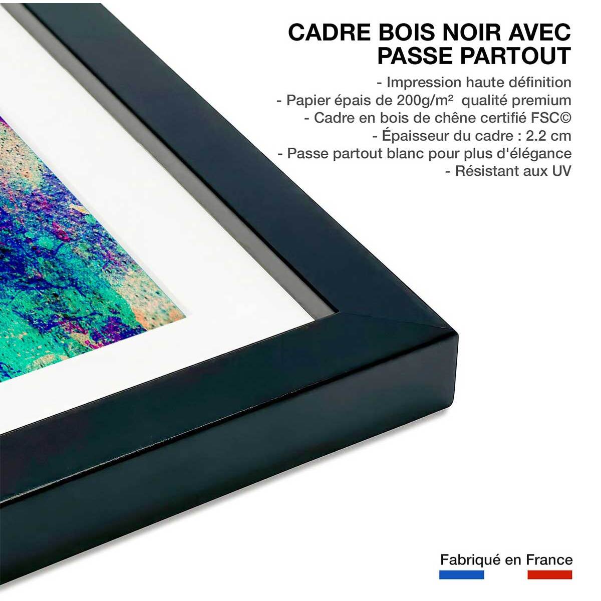 Affiche illustration graffiti new york Affiche sous cadre noir