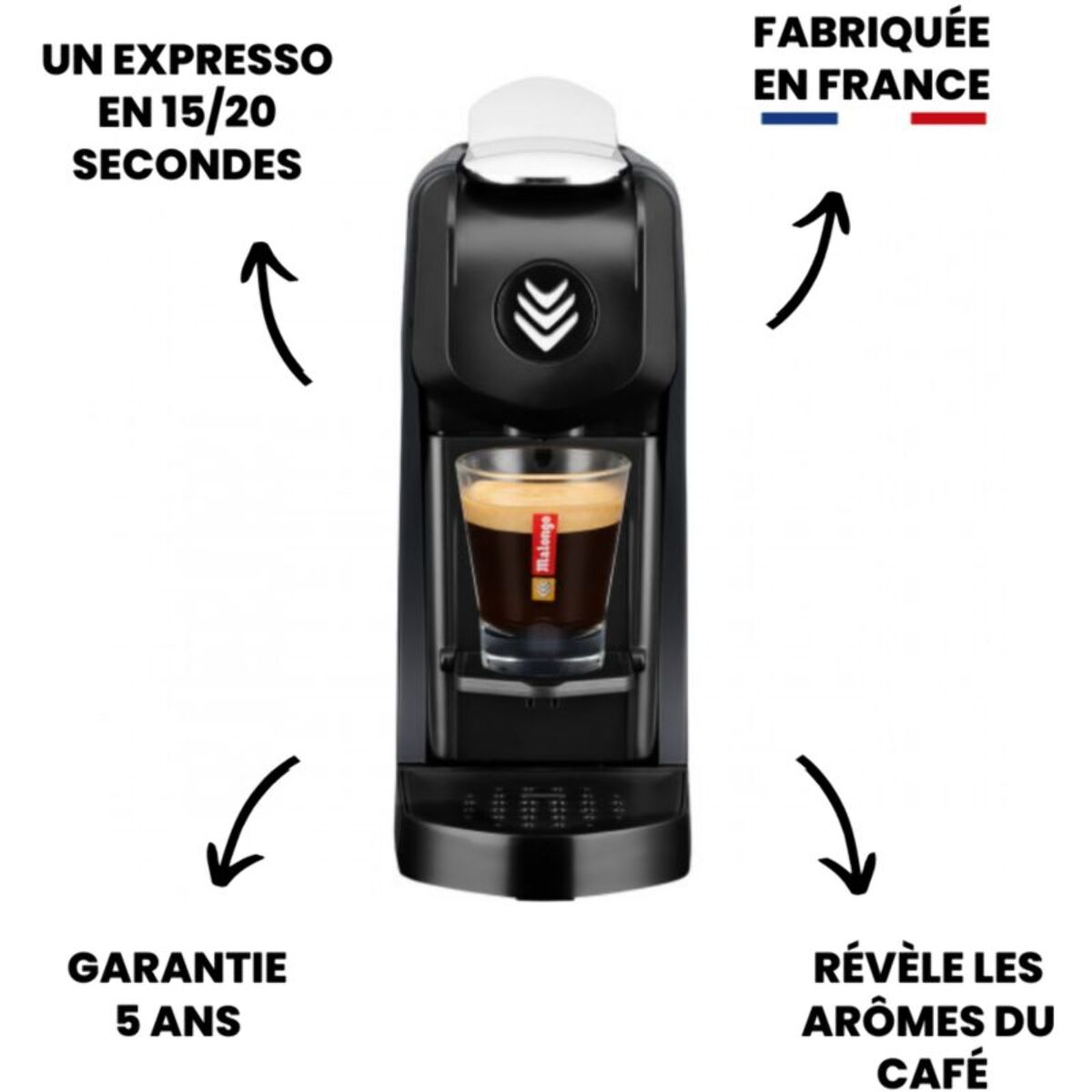Cafetière à dosette MALONGO EOH NOIR MAT