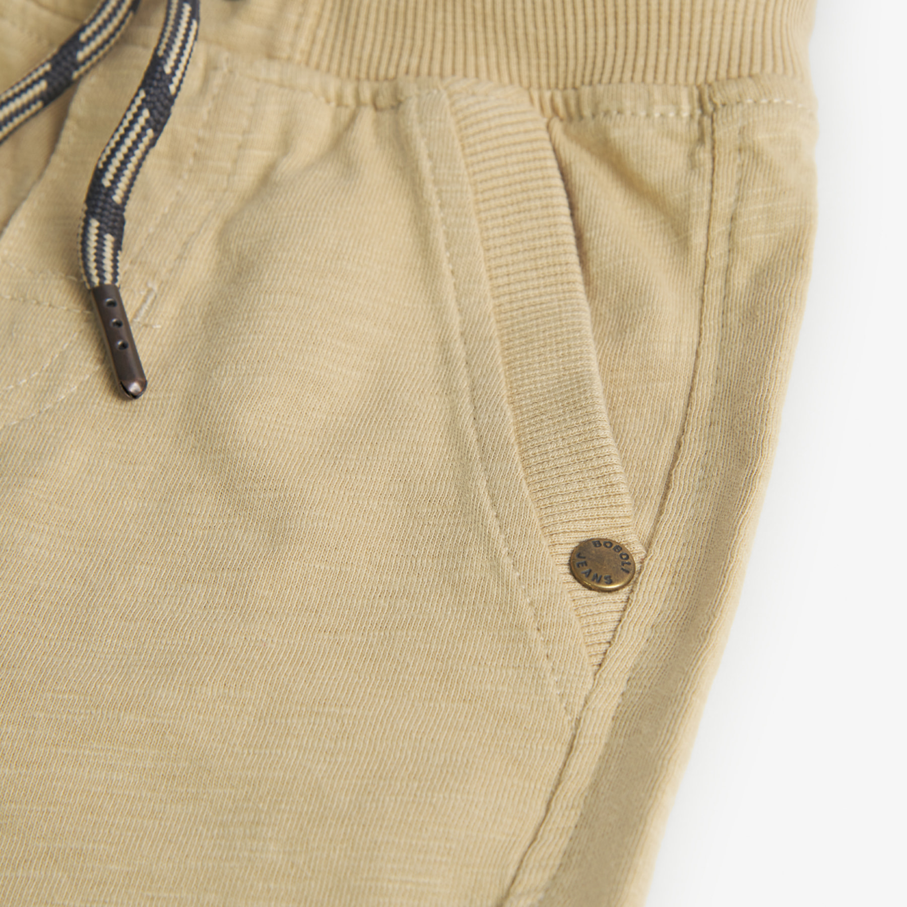 Bermudas para niÃ±o en algodÃ³n liso, color beige, Camiseta