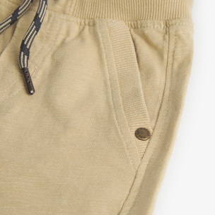 Bermudas para niÃ±o en algodÃ³n liso, color beige, Camiseta