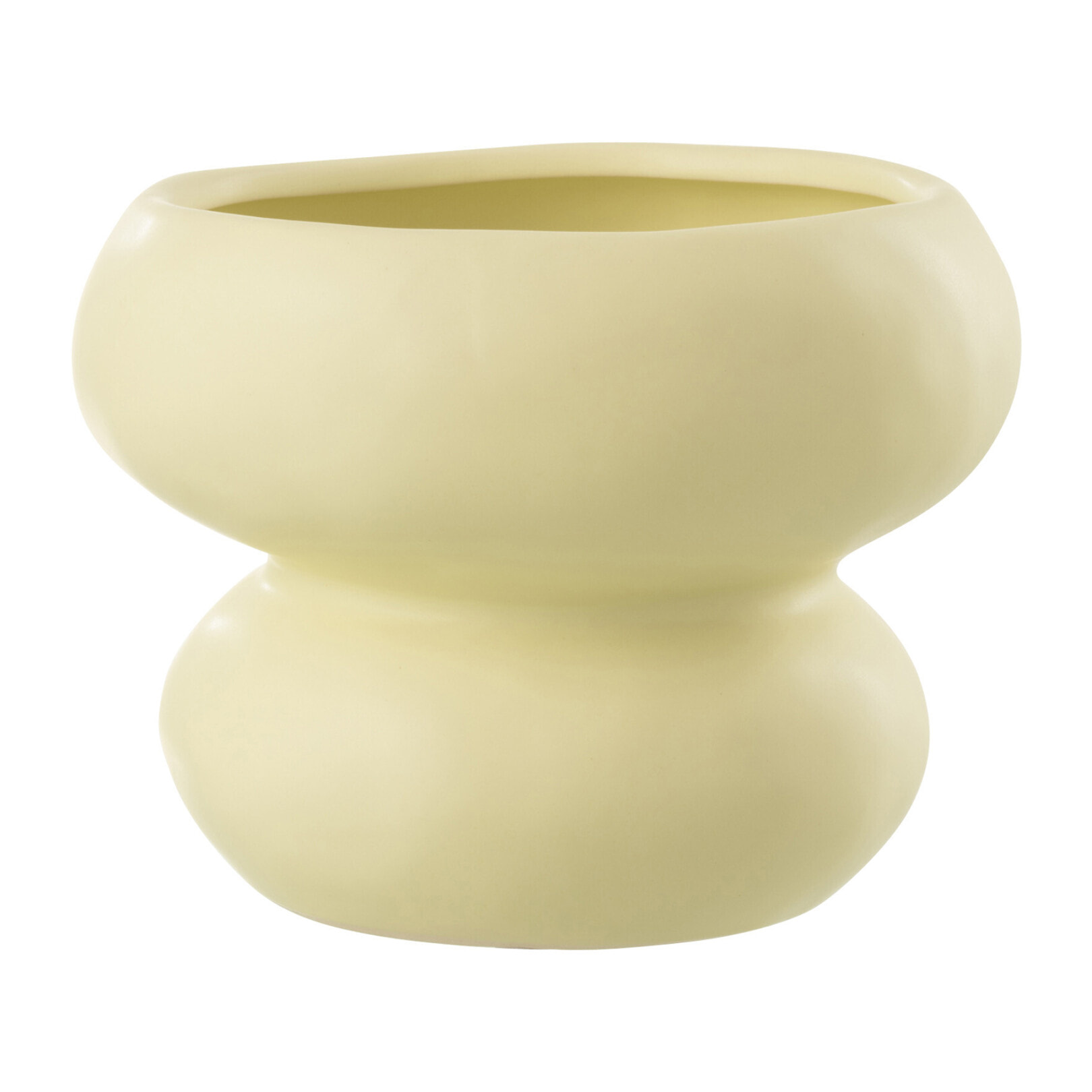 J-Line cachepot Cercle - porcelaine - jaune clair