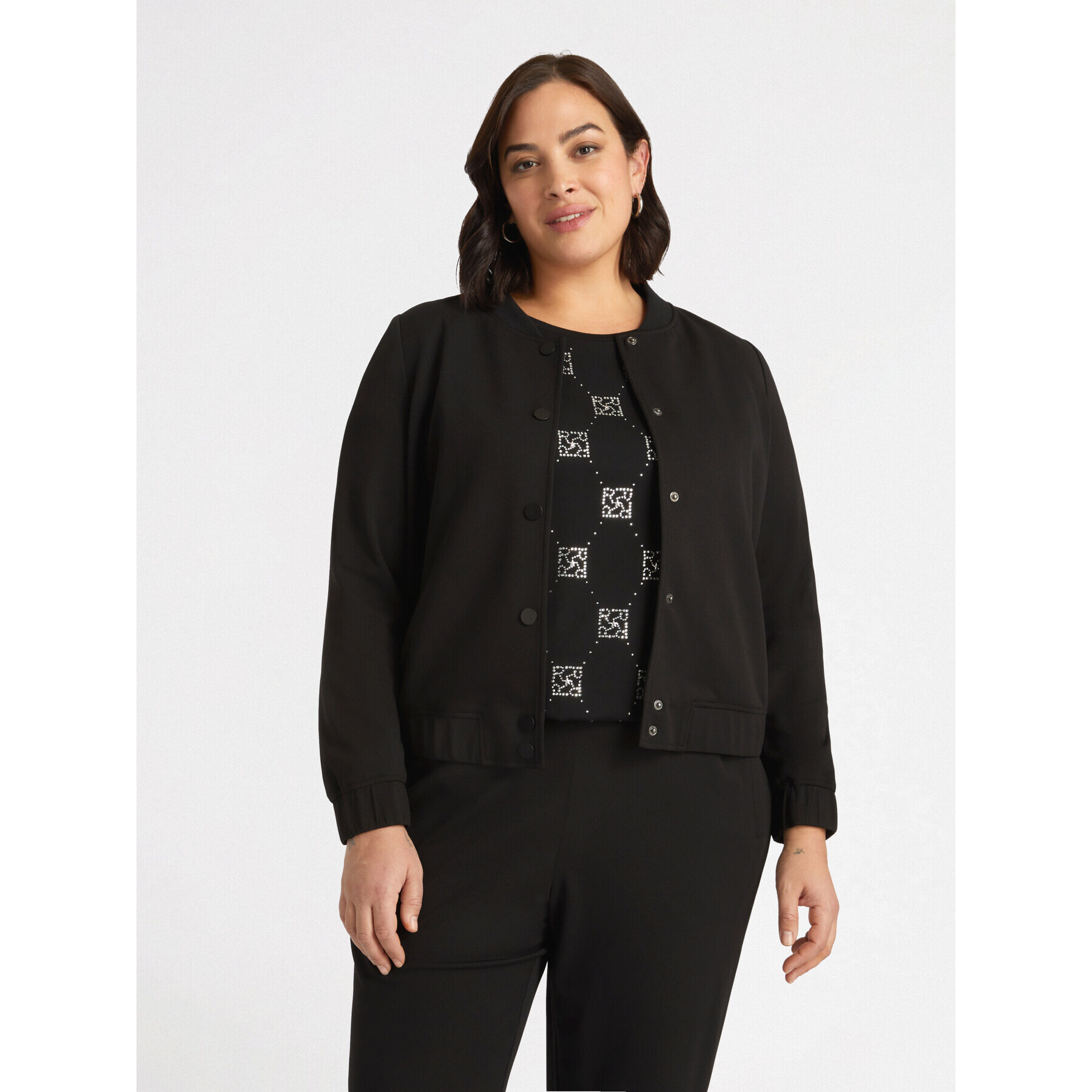 Fiorella Rubino - Bomber in tessuto scuba - Nero