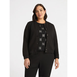 Fiorella Rubino - Bomber in tessuto scuba - Nero