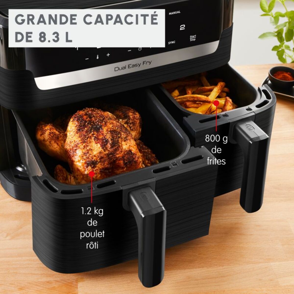 Friteuse sans huile MOULINEX Easy fry Dual XXL 8,3L EZ901N20
