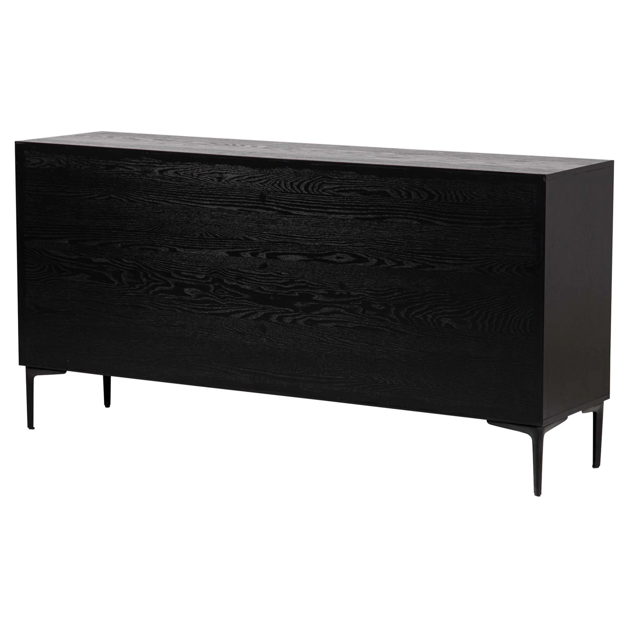 Aparador Mdf Metal Negro Blanco 160x40x80 Cm