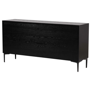 Aparador Mdf Metal Negro Blanco 160x40x80 Cm