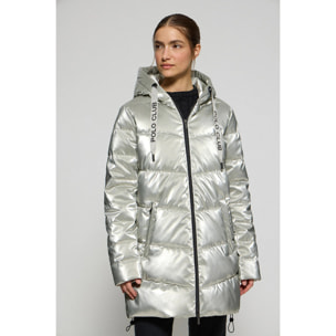 Abrigo platino metalizado Catele de capucha fija y detalles Polo Club