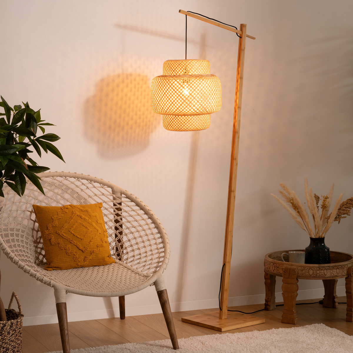 Lampadaire "Liby" - bambou - H173 cm