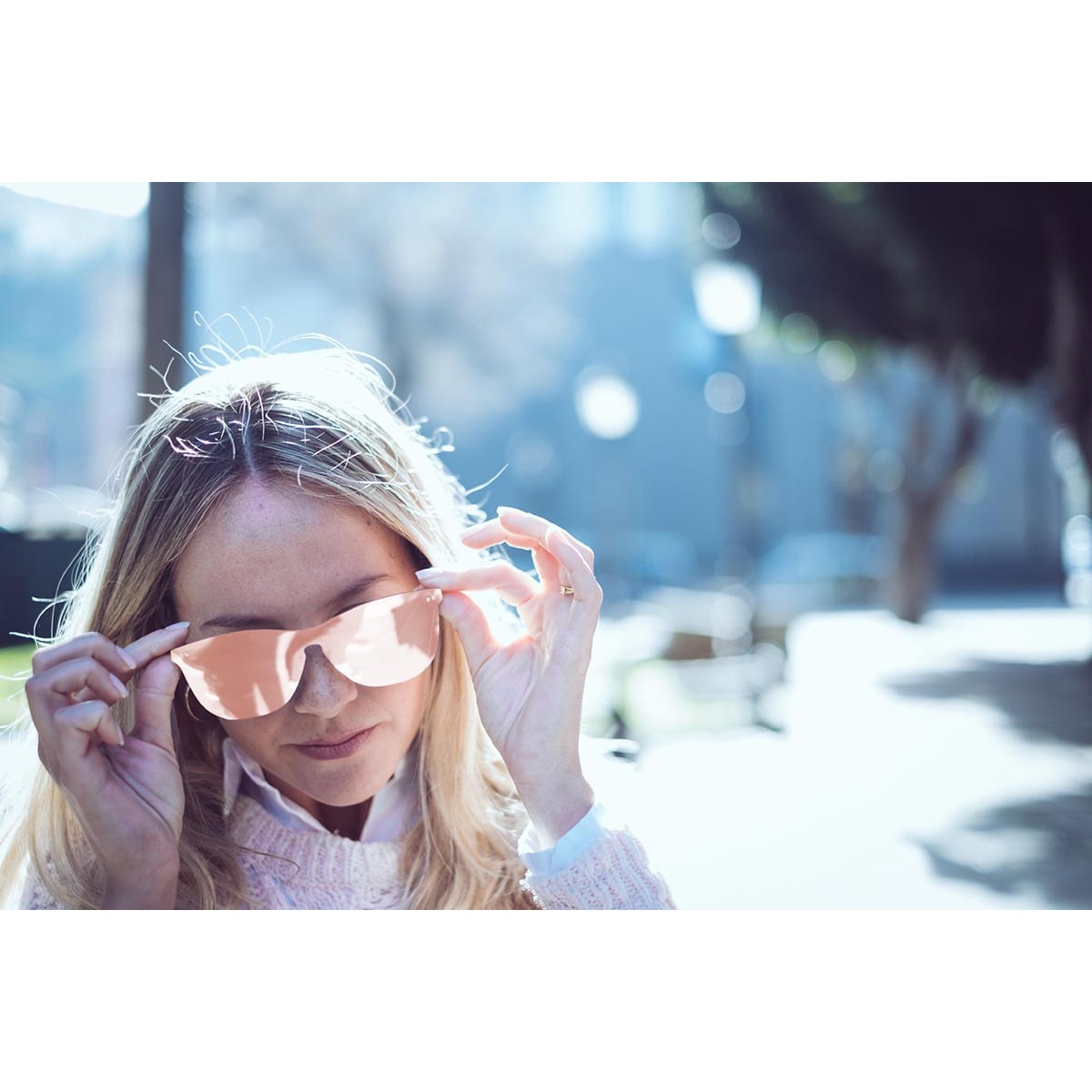 Gafas de sol PALO ALTO ARLES - Rosa pastel espacial / Rosa pastel espacial y patillas de metal dorado