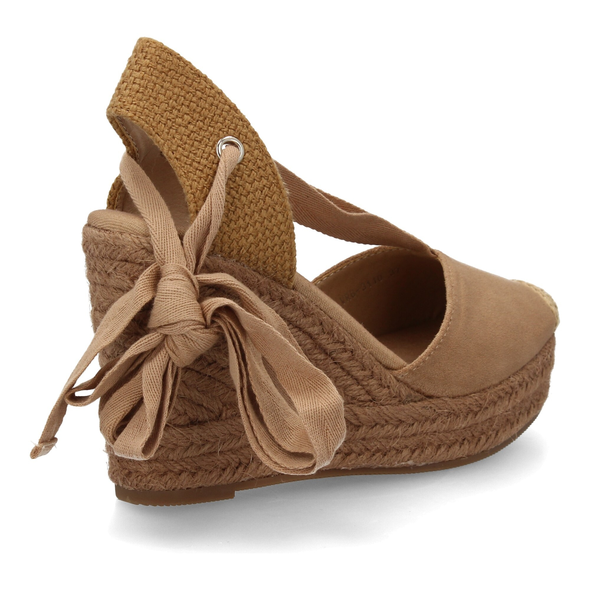 Alpargata de cuña alta de esparto con cintas
