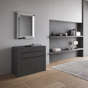 Consolle allungabile 90x42/302 cm Evolve Antracite Spatolato allunghe interne con panca inferiore e superiore