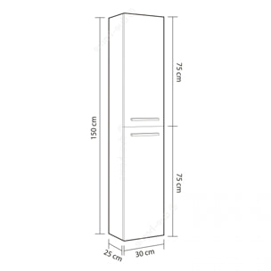 Columna de baño Athena 2 puertas Roble Alaska