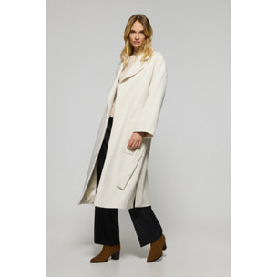 Abrigo largo Carrie beige de paño y detalles Polo Club