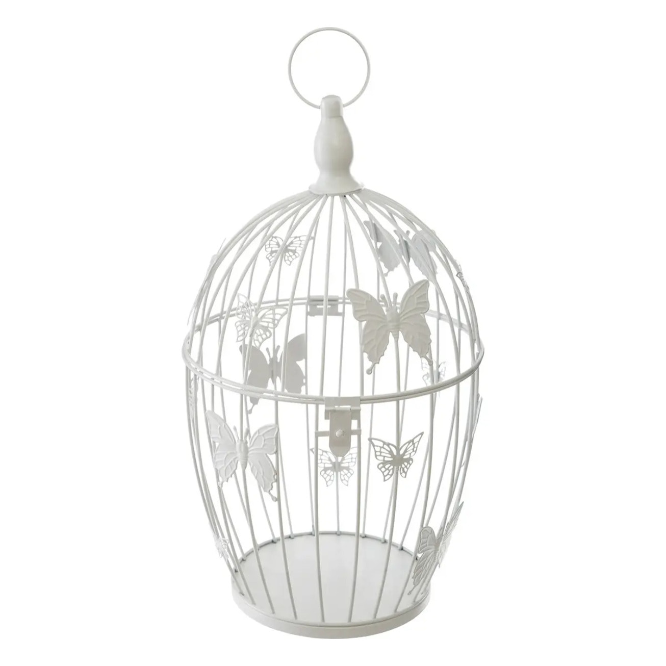 Set de 2 cages "Yanna" en métal blanc D17/23,5cm