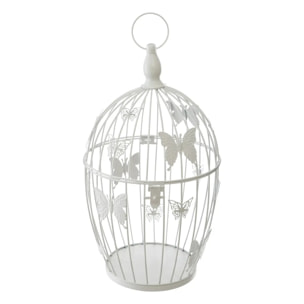 Set de 2 cages "Yanna" en métal blanc D17/23,5cm