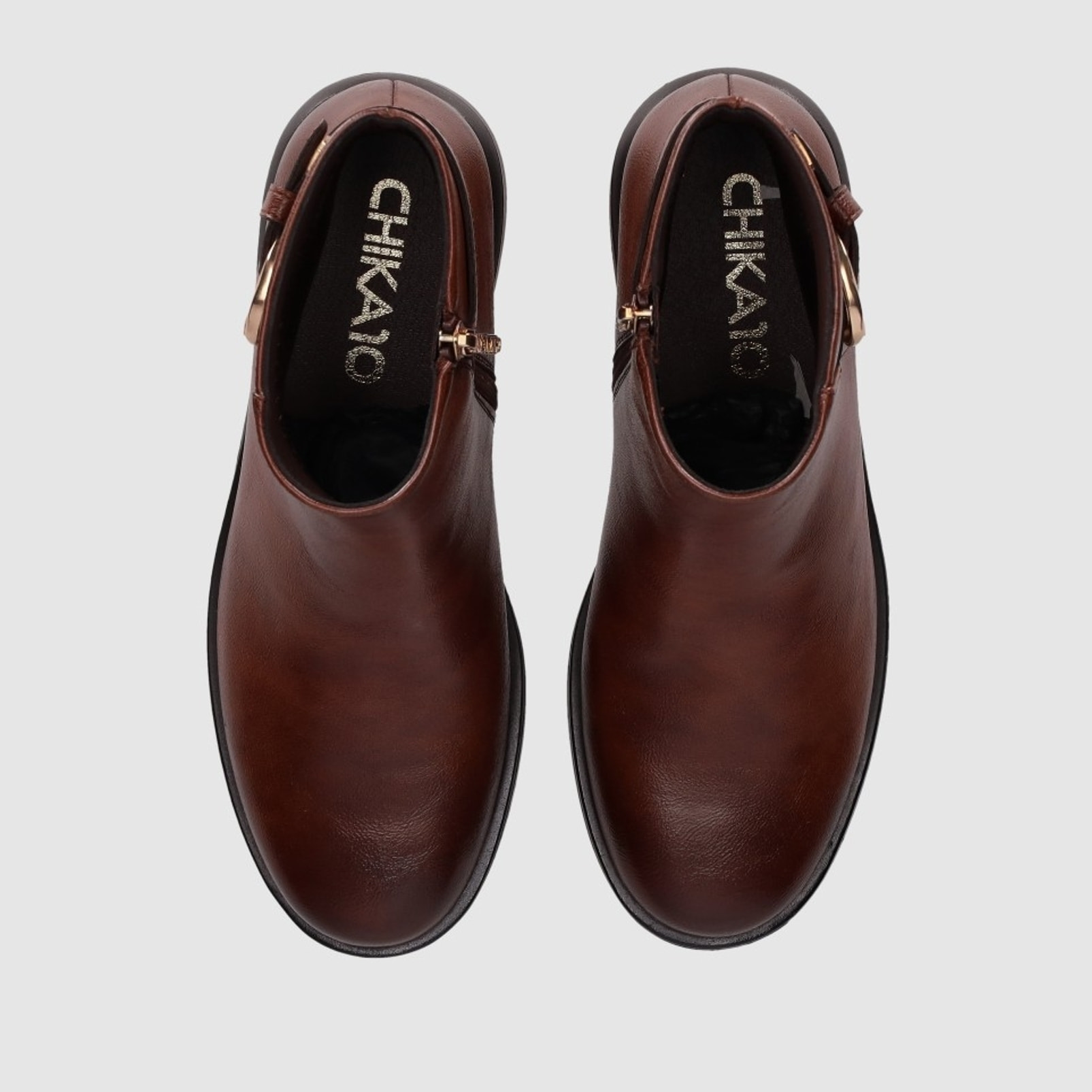 Botines de Piel Sintética - Marron - Tacón: 5 cm