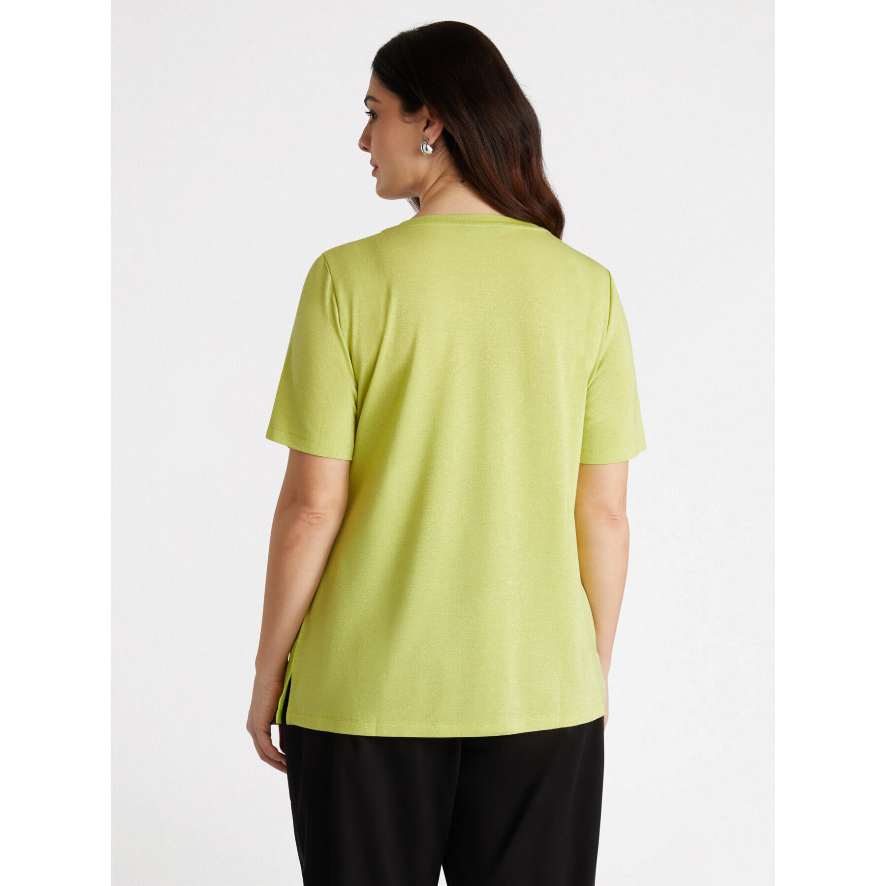 Fiorella Rubino - Camiseta de raso y tejido de punto lúrex - Amarillo